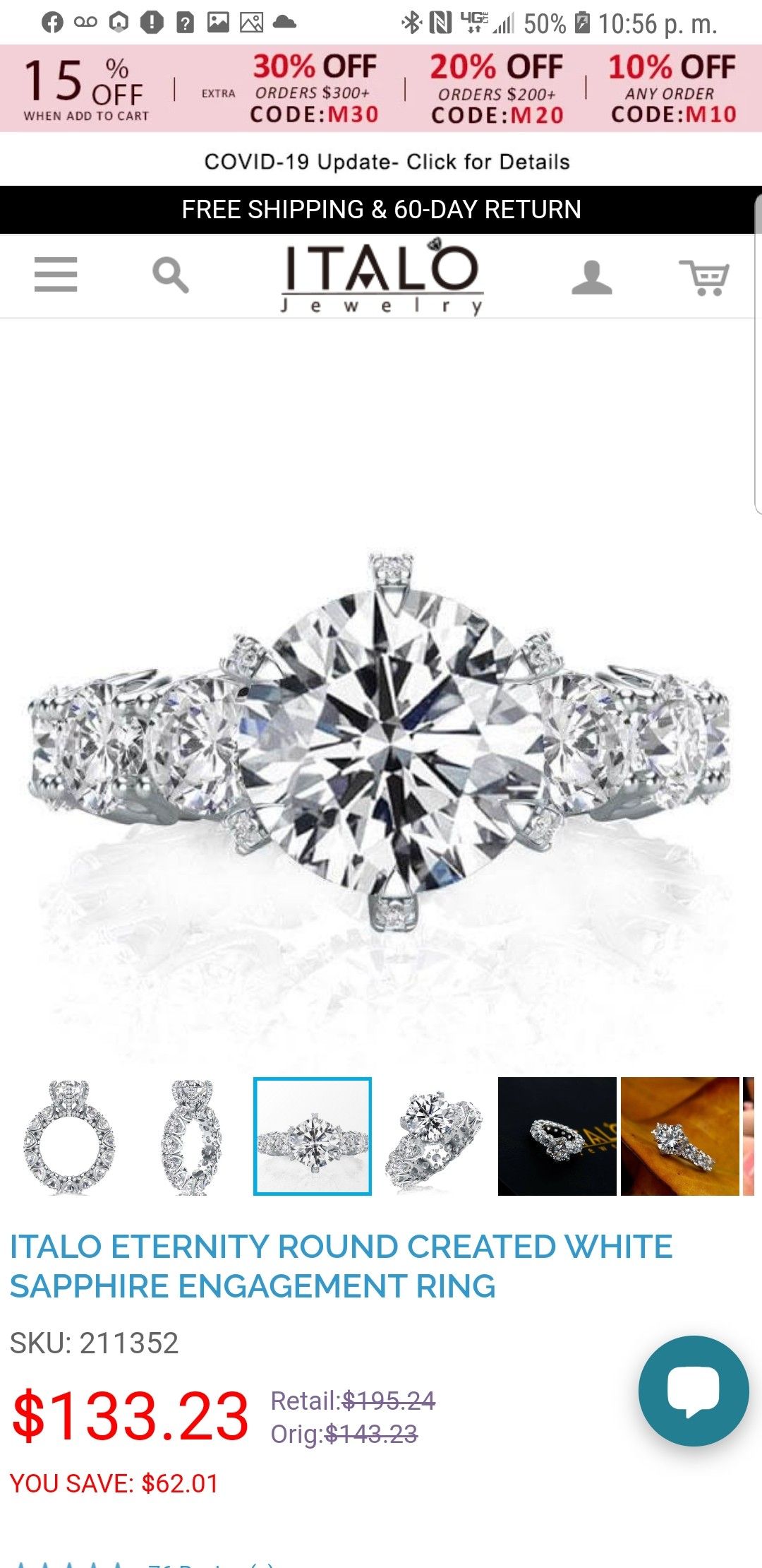 ITALO ETERNITY ROUND CREATED WHITE SAPPHIRE