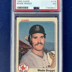 1983 Fleer Wade Boggs Rookie Baseball Card Graded PSA 7
