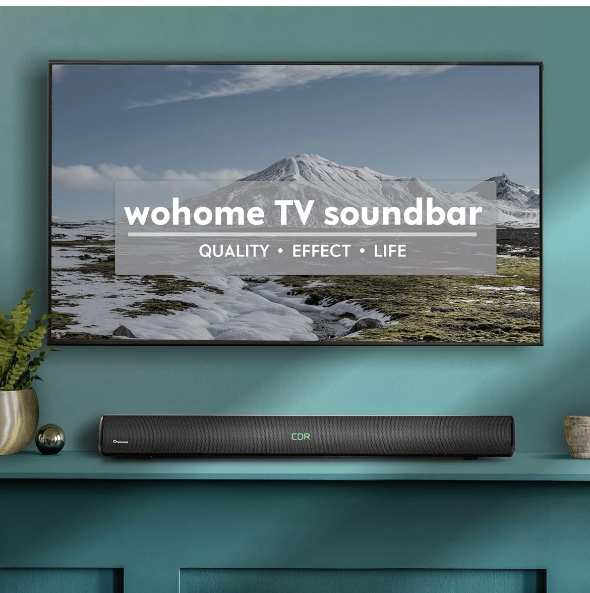 Wohome Sound Bar, 38 Inch 100W Soundbar for TV with 6 Speakers, LED Display, HDMI-ARC, Bluetooth 5.0, Optical, AUX, USB Input, 110 dB 3D Surround Soun main image 1
