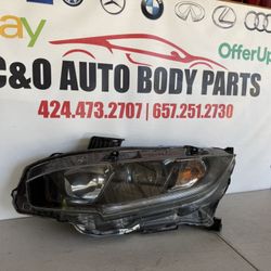 2016 2017 2018 2019 2020 2021 HONDA CIVIC HEADLIGHT HEADLAMP LEFT DRIVER SIDE LH USED OEM ORIGINAL (BLACK HOUSING)