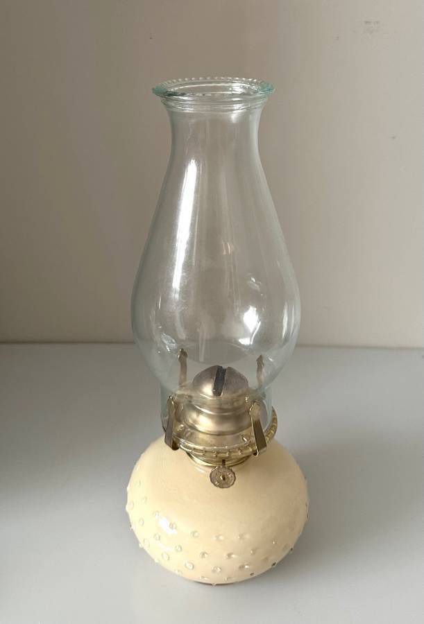 Vintage Lamplight Farms Hobnail Oil Lamp Hurricane Glass