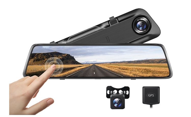 4K 12 Mirror Dash Cam Vantop H612T Front Rear View Dual Dash