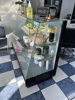 Glass Display Case with Black Frame