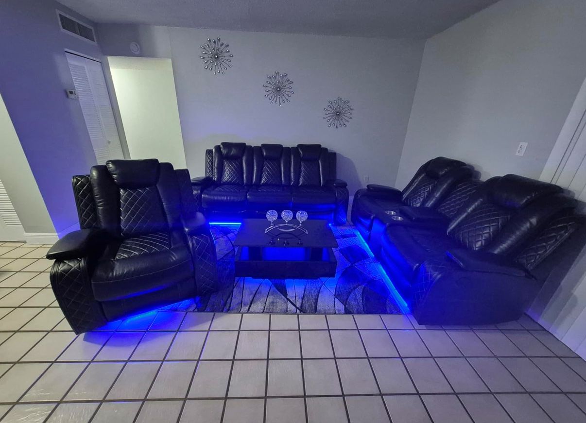 New Power Reclining Couch 3-Pc Set — Sofa • Loveseat • Chair