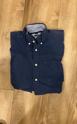 Men Tommy H Classic Fit Size S Short Sleeve Shirt Blue