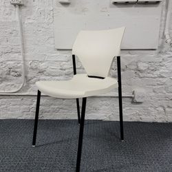 Desk Chair.   White Seat And Back With Black Frame. Contract Grade.
