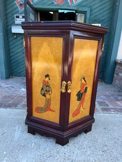 Vintage Asian Hexagonal Cabinet