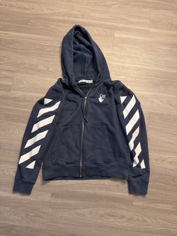 Off White Zip Up Hoodie