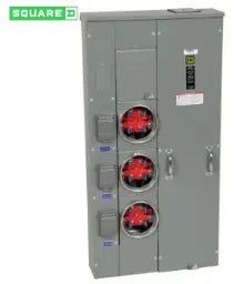 SQUARE D - 120/240 VAC 125 Amp 1-Phase 3-Wire 3-Position NEMA 3R Ring Type Meter Center