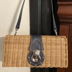 Randolph Duke The Look Bag Or Purse. Excellent Condition! 61/2 By 12 Inches Navy Blue Strap