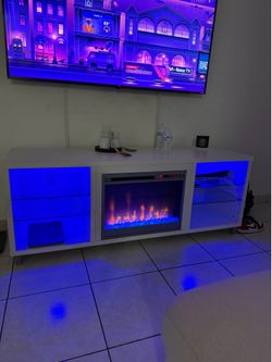 Tv Console Table W Fireplace & Heater ONLY TABLE