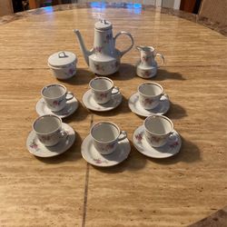 Demitasse  Set 6 Piece With Pot ,Sugar Bowl And Creamer