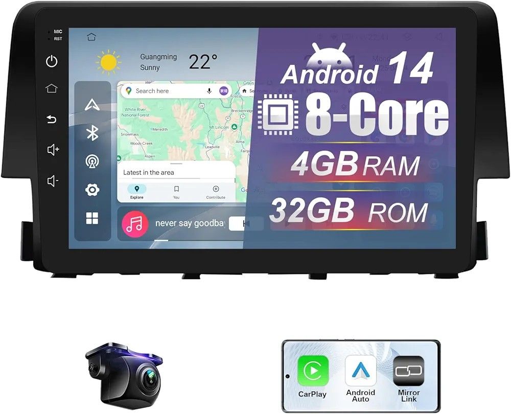 FIUFUL
4+32G Android 14 Car Radio Stereo for Honda Civic 2016-2021 with Wireless CarPlal