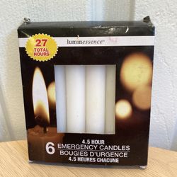 Luminessence 4.5 Hour 6 Emergency Candles 5” Opened Box