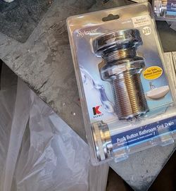 Keeney Stylewise Push Button Bathroom Sink Drain K820-75BN Brushed Nickel - New