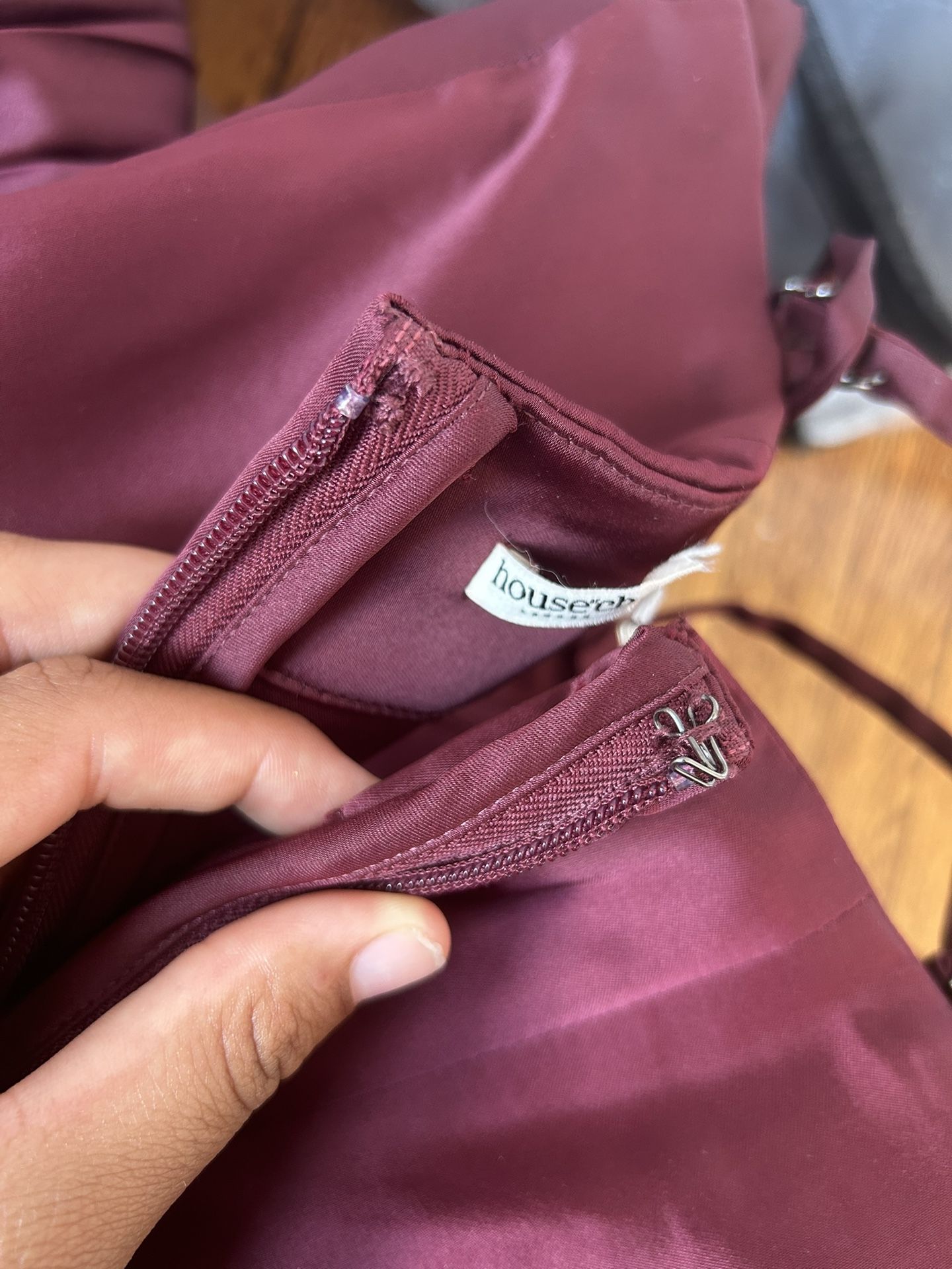 strapless open back dress Liv Pleated Dress in Wine main image 1