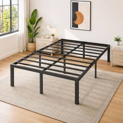 14 Inch Queen Bed Frame, Heavy Duty Metal Platform,No Box Spring Needed, Sturdy Steel Slat Support, Easy Assembly, Noise-Free, 12 inch Underbed Storag