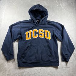 Y2K University of Cali San Diego UCSD Gear Sports Men's M Blue Hoodie #3289