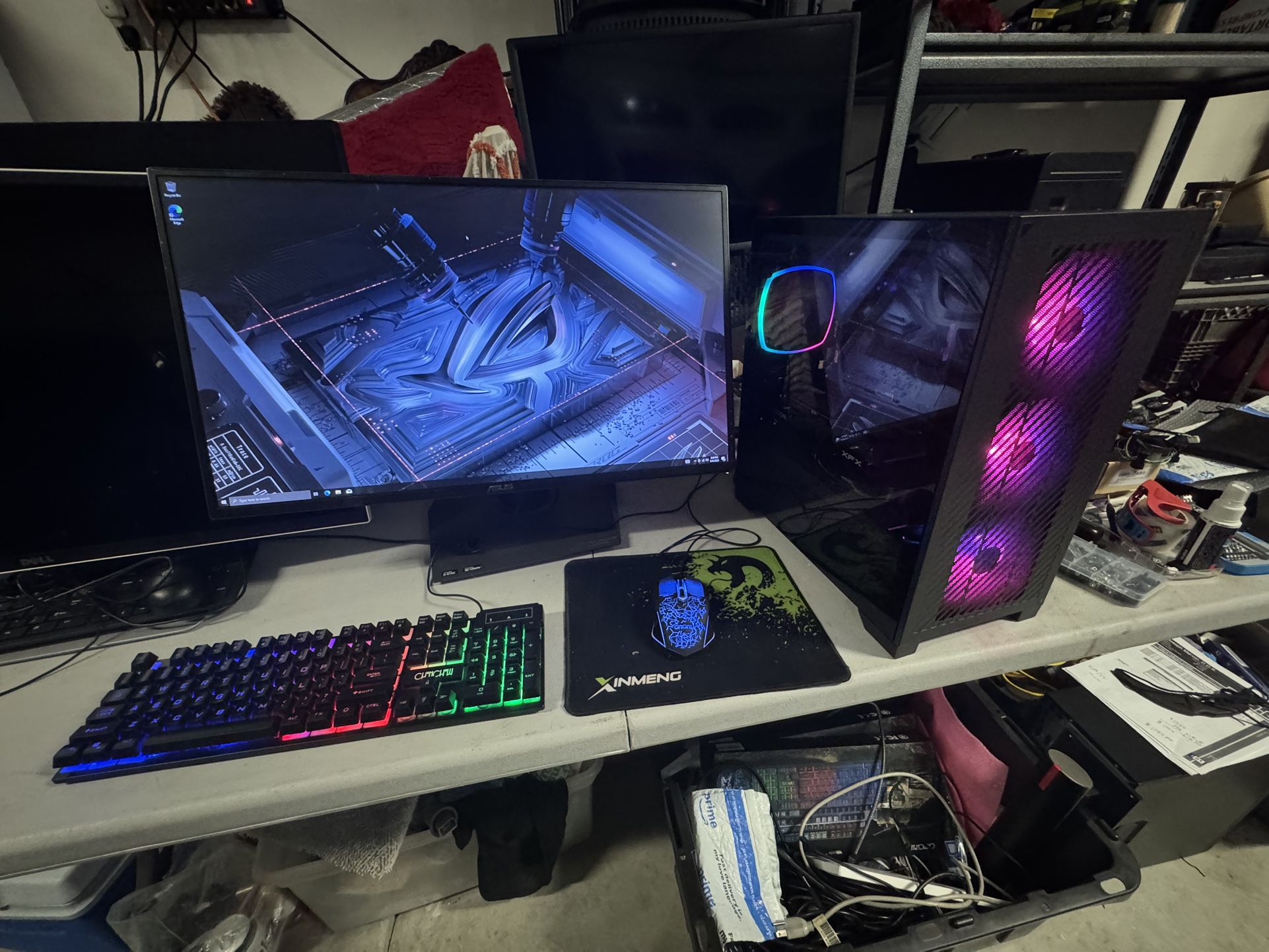 Gaming Pc Setup! RX 6600, Ryzen 2600+24 in 144hz Monitor + WiFi (FIRM)(READ DESCRIPTION!)