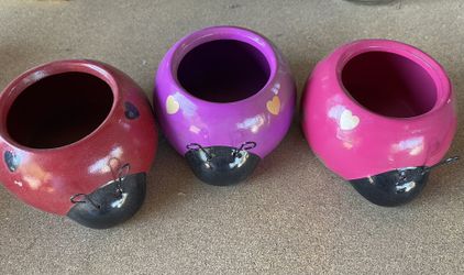 Small Lady Bug Planter Set Of 3 For  Only $2 