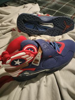 Custom Captain America Jordan 8