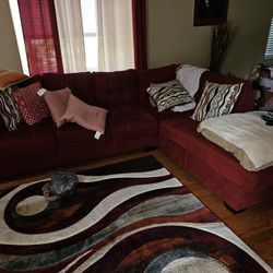 Red Sectional Couch for sell with 4 of the pillows