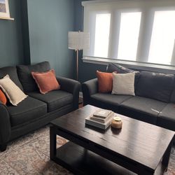 Excellent Condition Sofa Set - Dark Gray