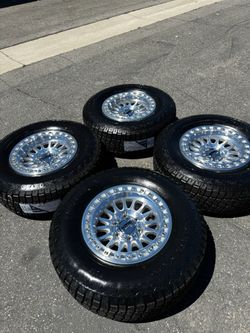 KMC KM552 IMS 6x5.5 17" Machined Wheels With New 33” Advanta ATX 850 All-Terrain Tires