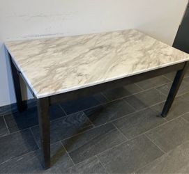 Marble Top Dining Table with Metal Legs