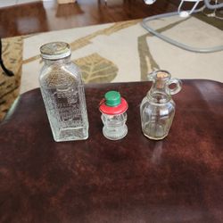 #3 Vintage Glass Bottles One Money's 