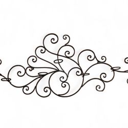 Black Metal Wall Decor with Floral Swirls