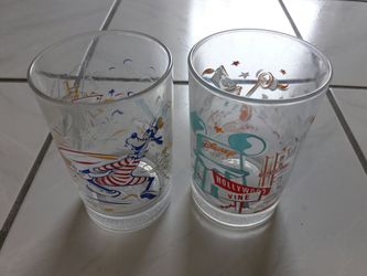 Disney 25th anniversary glasses set of 2
