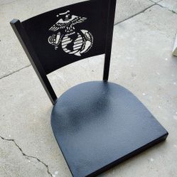 Metal Chair With Marine Symbol
