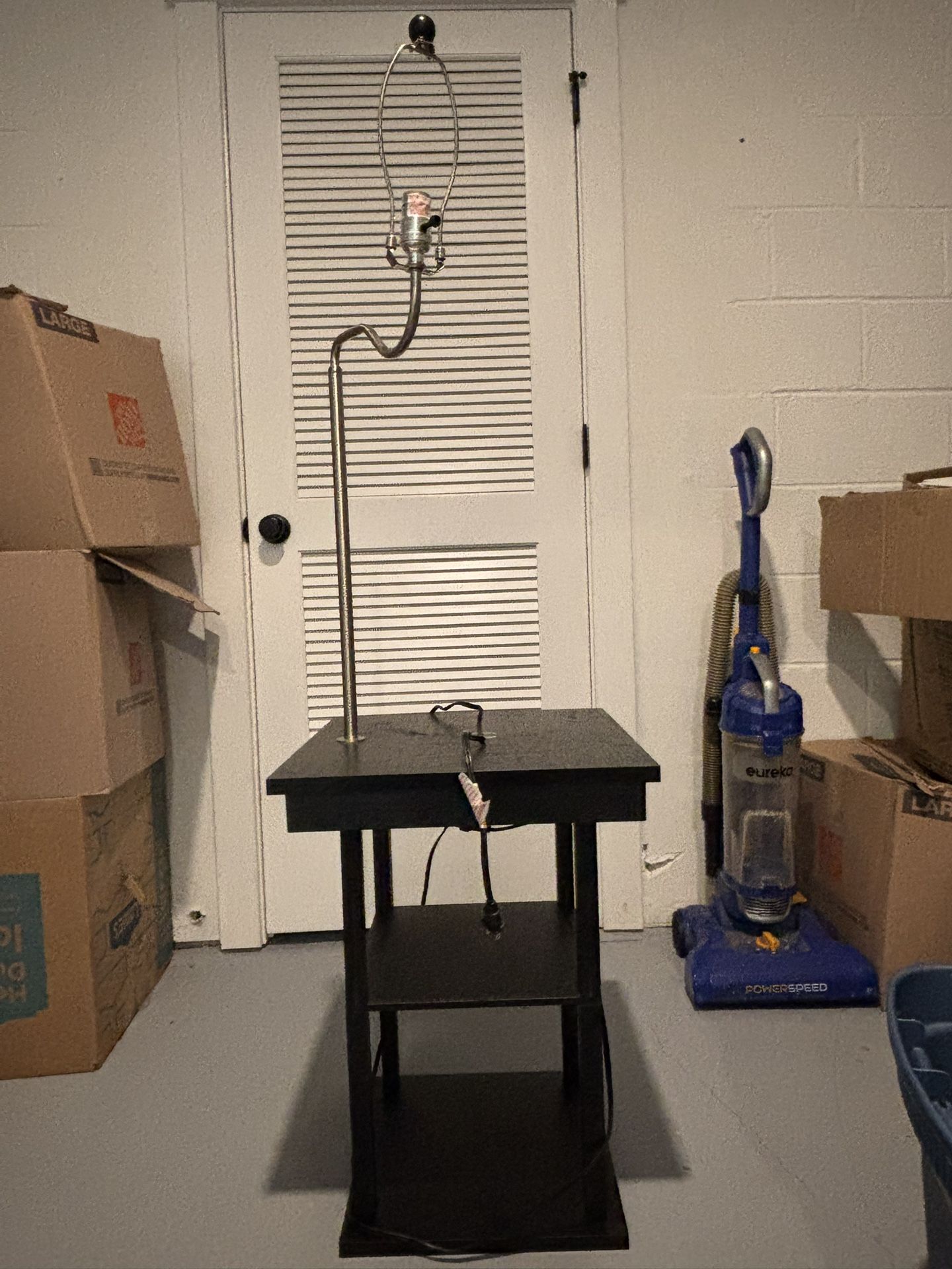 Side Table w/ Attached Lamp Stand