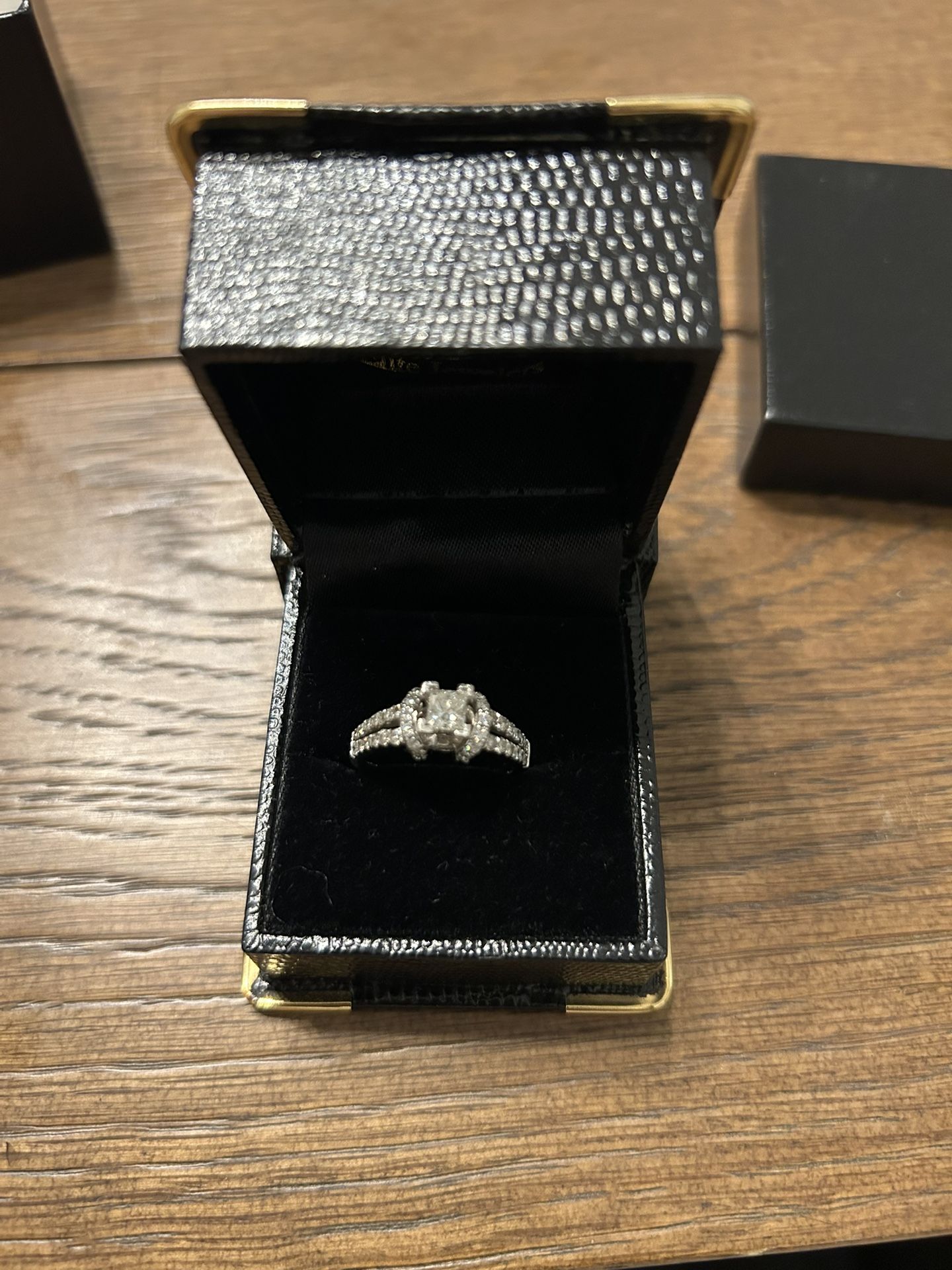 1.10 ct Diamond Wedding Set with .56 ct Diamond Band in 14 k white gold