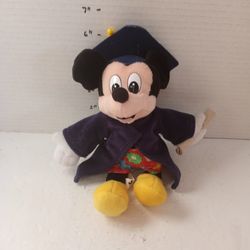 Vintage Walt Disney World Graduation Mickey Mouse 8" Plush Toy