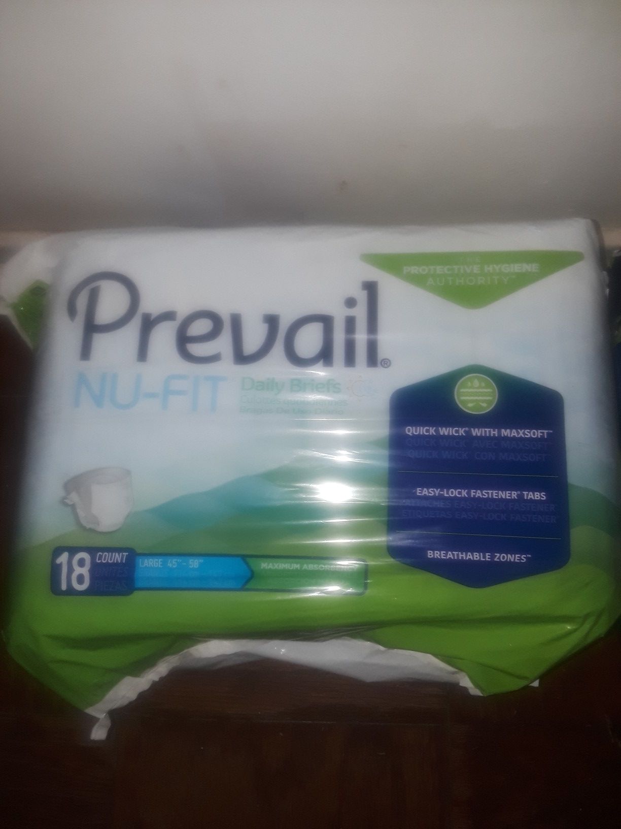 Prevail adult diapers nu-fit. NEW