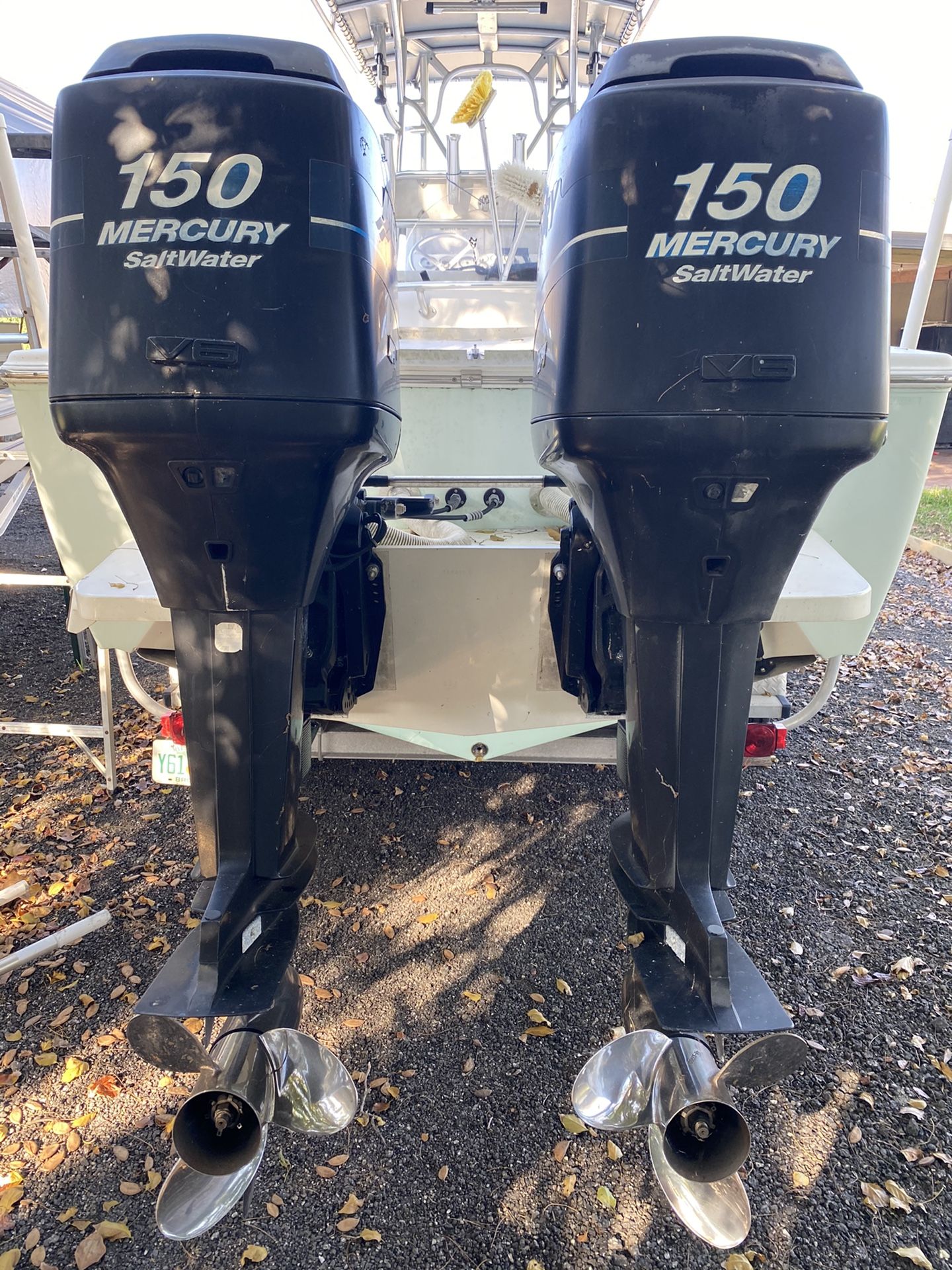 Pair of 2000 25” counter rotating mercury EFI outboards. for Sale in ...