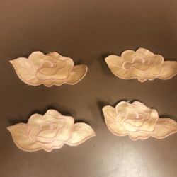 4 Silk Rose Napkin Rings