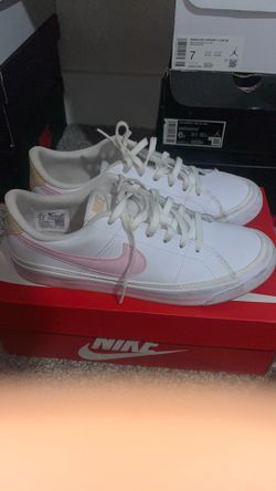 Nike Court Legacy, White/ Pink Foam - Sesame, Size 6
