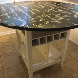 French BISTRO WINE CABINET/TALL TABLE WITH TWO HIGH CHAIRS AND FREE ADDITIONAL HIGH CHAIR 