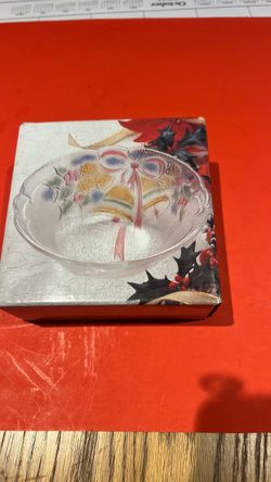 Christmas Holiday Glass Bowl in Box