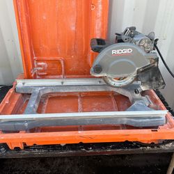 RIDGID 7” Tile Saw Wet Cutter w/ Sliding Table & Tray