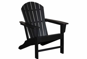 Black Adirondack chairs