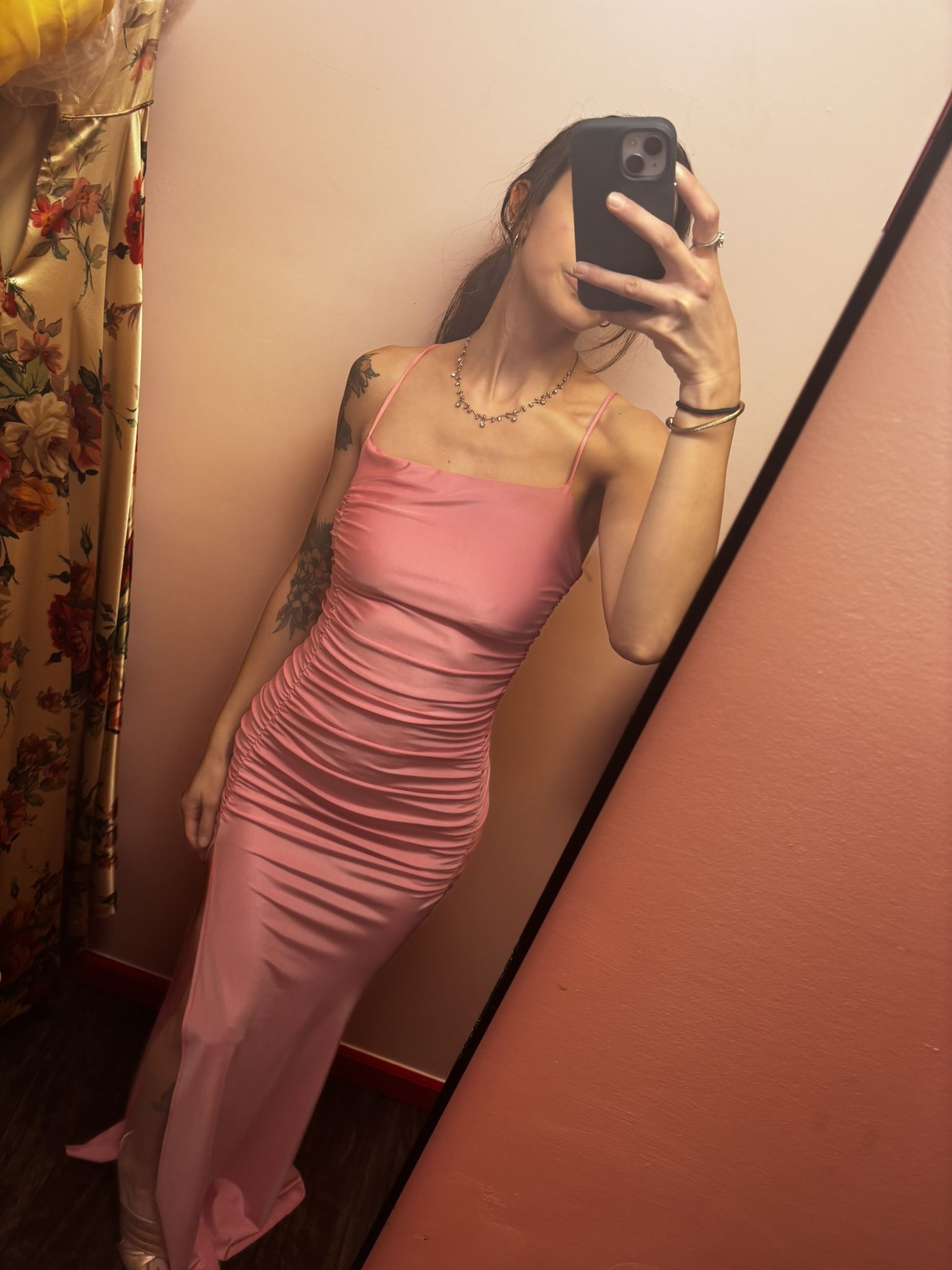 Shoulder Strap Pink Dress Size Small Women’s Long Formal Cocktail - Boom Babies