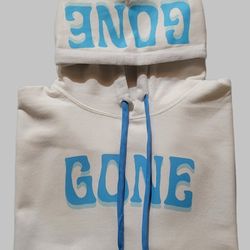 GONE Hoodie in White | Light Blue × Dark Blue |