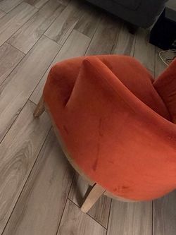 Orange Velvet Accent Chair