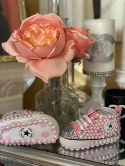 Size 1 Crib Shoes Pearls & Bling