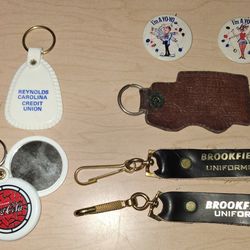 Vintage Advertising Keychain & Pin Lot - Evel Knievel, Coca-Cola, Trucking
