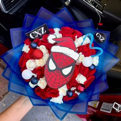 Spiderman Christmas Bouquet Ramo De Rosas 